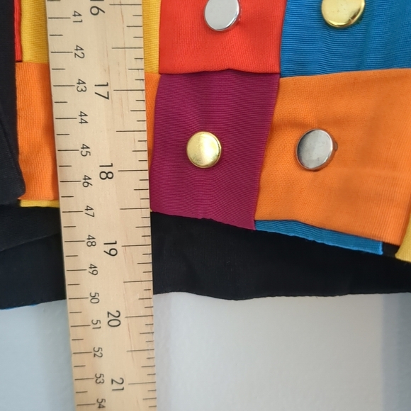 VTG Joseph Ribkoff Cropped Blazer 80s Colorful Embellished Women's SZ 12 Black - Picture 6 of 10